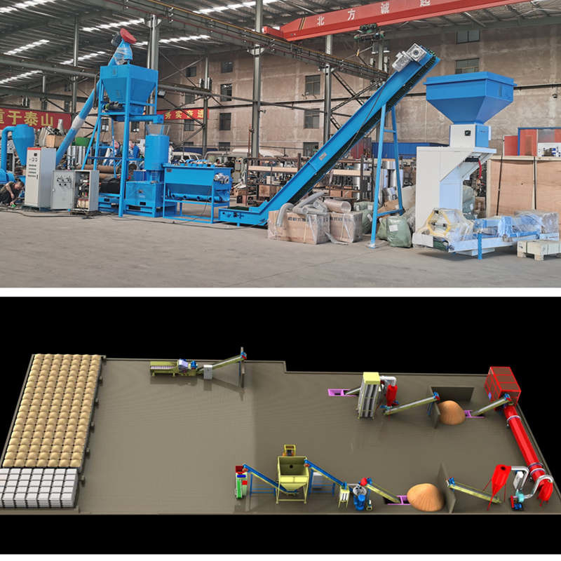 600-800kg/H خط تولید گلوله های چوبی 6-12 میلی متری دستگاه گلوله سازی زیست توده زیست توده