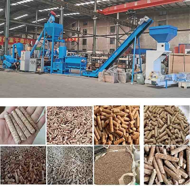 600-800kg/H خط تولید گلوله چوبی دستگاه ساخت پلت زیست توده قالب تخت