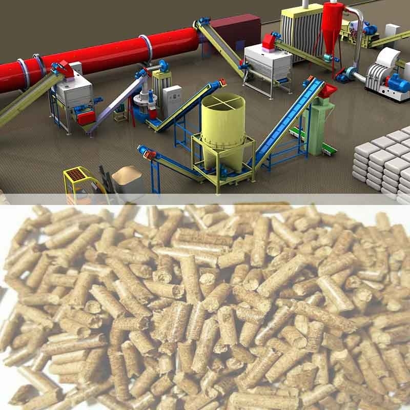 1T/H -5T/H دستگاه تولید گلوله آتش نشانی خط تولید کامل بیوماس چوب