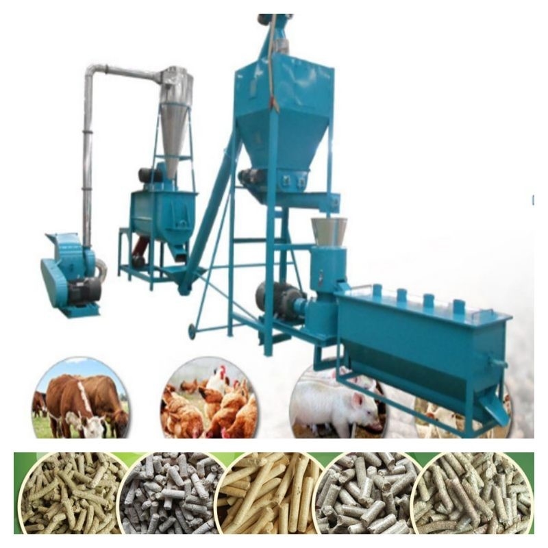 دستگاه آسیاب گلوله خوراک دام 3kw-30kw 50-1200kg/H 2.5-12mm