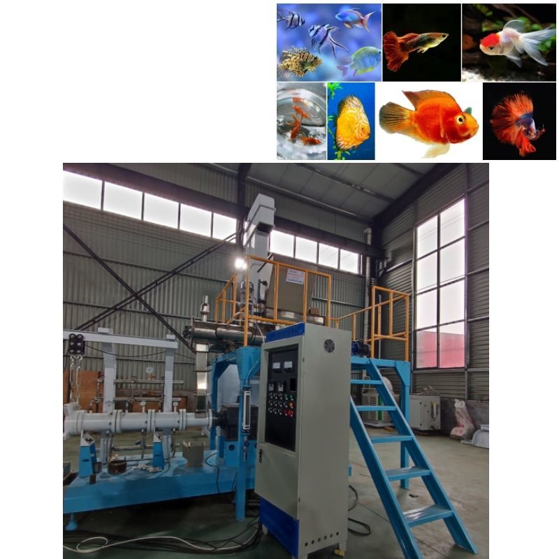 دستگاه خوراک ماهی شناور 2000kg/H خط تولید خوراک ماهی شناور دو پیچ