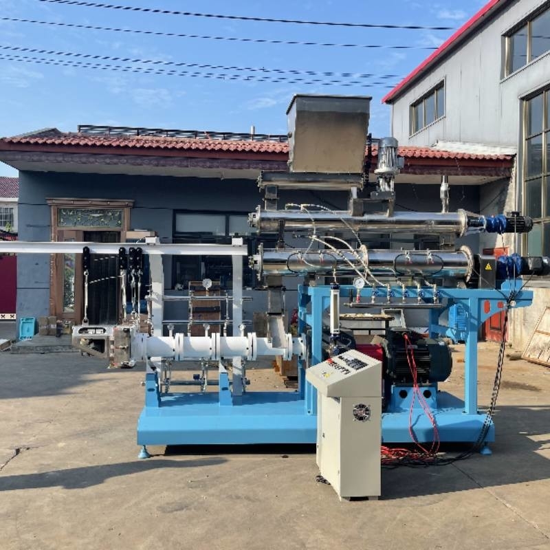 0.8-15mm PELET EXTRUDER FISH FOOD FLOTING LINE TILAPIA FOOD EXTRUDER با دو پیچ اصلی قدرت SGS CE گواهی شده