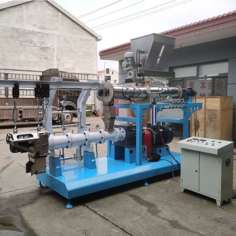 0.8-15mm PELET EXTRUDER FISH FOOD FLOTING LINE TILAPIA FOOD EXTRUDER با دو پیچ اصلی قدرت SGS CE گواهی شده
