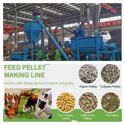 CE 3000kg / H خطوط تولید گلبول مواد غذایی مرغ و حیوانات رنگ شخصی